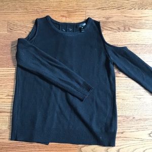 Black Aqua shoulder cutouts sweater